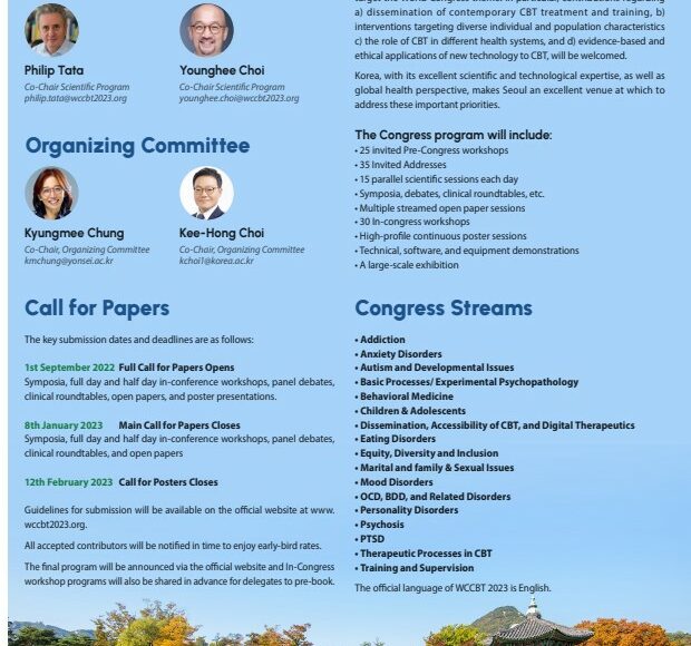 10th World Congress of Cognitive and Behavioral Therapies